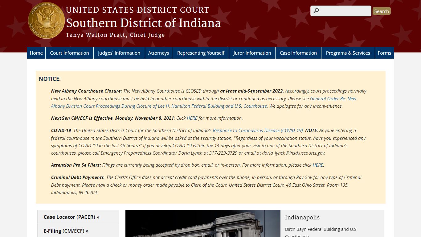 Southern District of Indiana | United States District Court